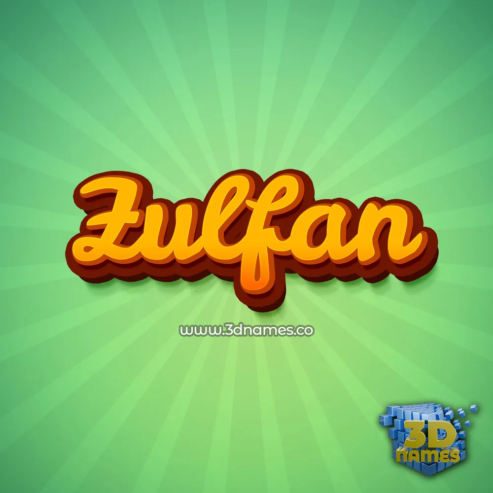 zulfan in Green Rays style - 3D name wallpaper