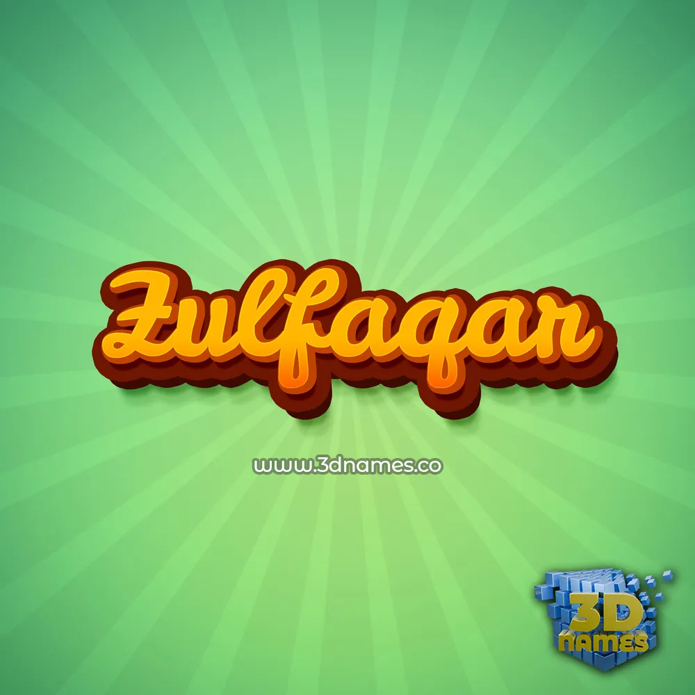 zulfaqar in Green Rays style - 3D name wallpaper
