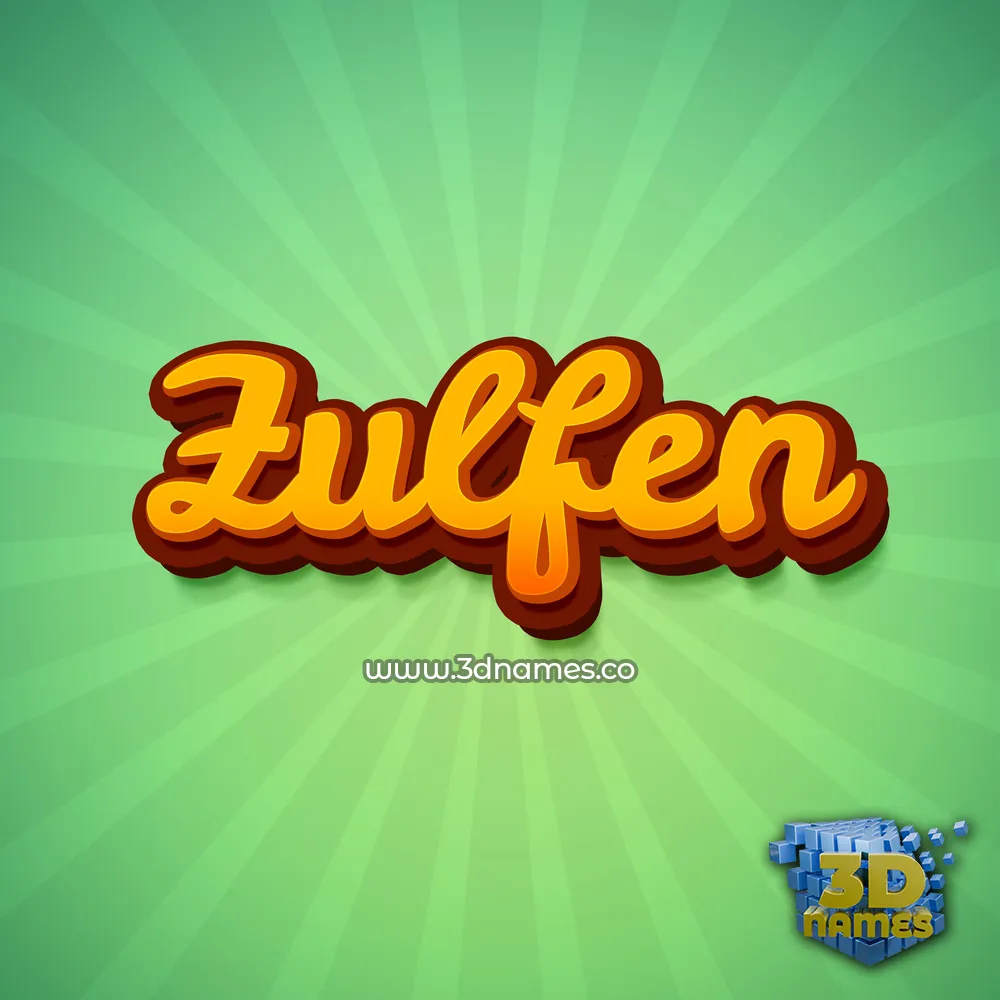 zulfen in Green Rays style - 3D name wallpaper