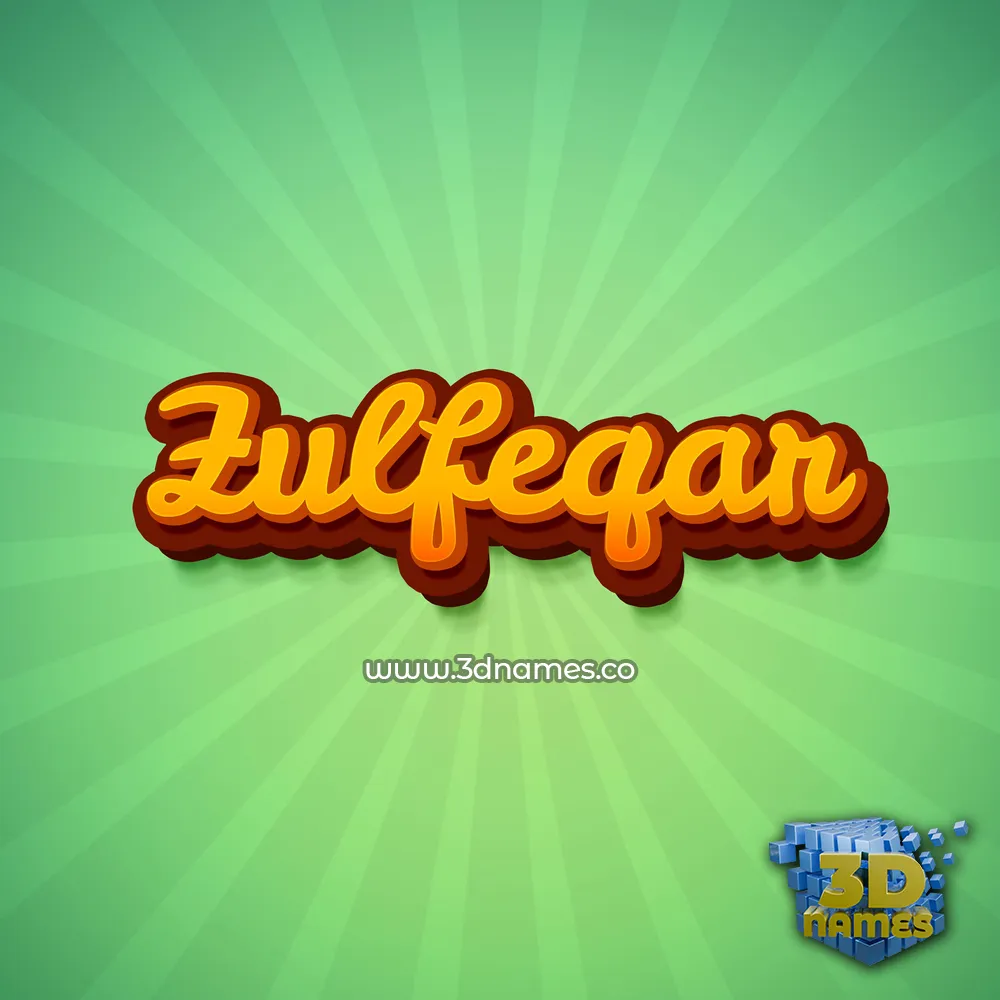 zulfeqar in Green Rays style - 3D name wallpaper