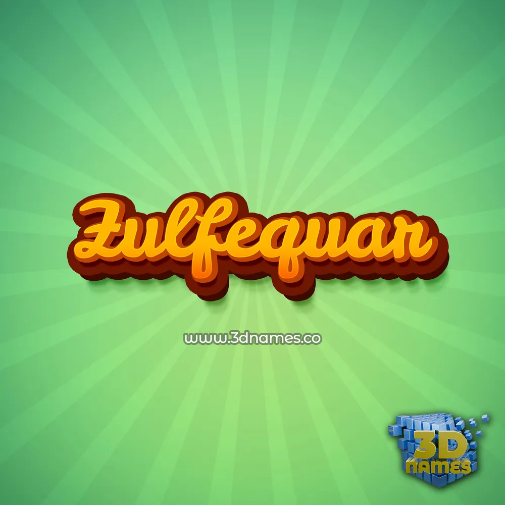 zulfequar in Green Rays style - 3D name wallpaper