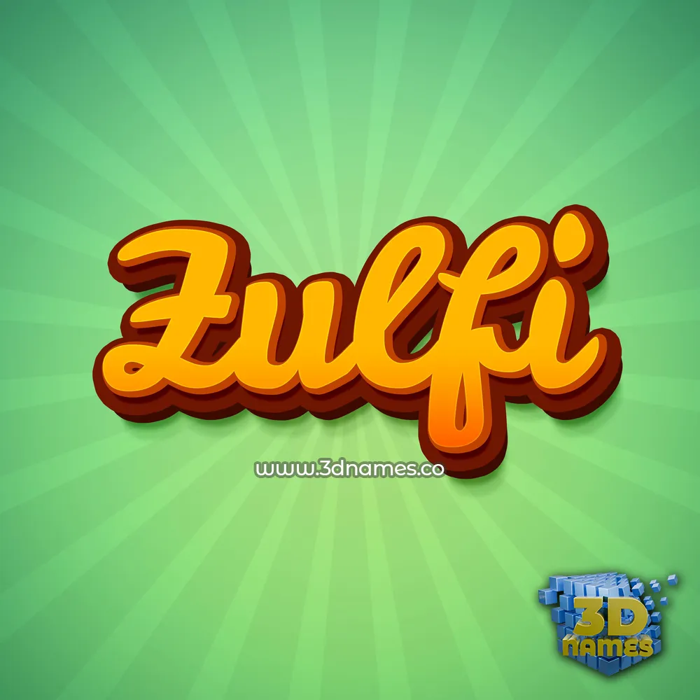zulfi in Green Rays style - 3D name wallpaper