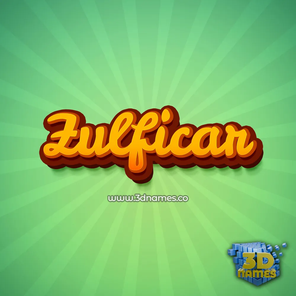 zulficar in Green Rays style - 3D name wallpaper