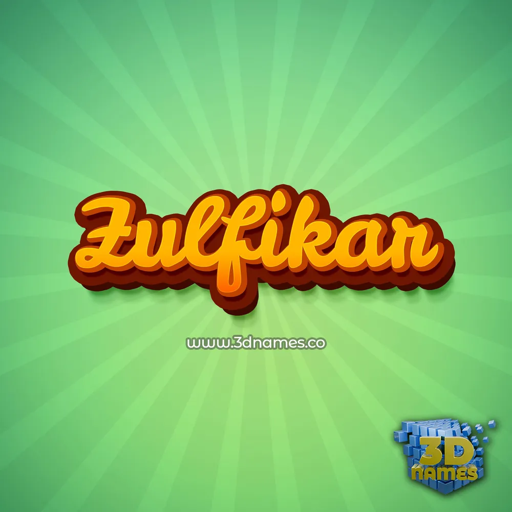 zulfikar in Green Rays style - 3D name wallpaper