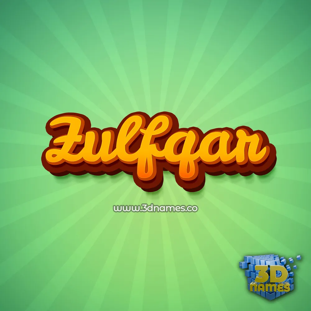 zulfqar in Green Rays style - 3D name wallpaper