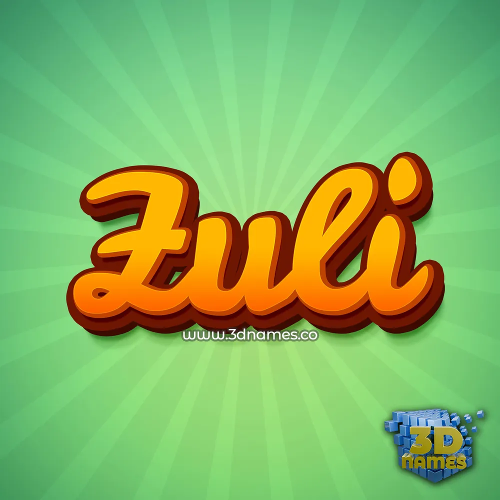 zuli in Green Rays style - 3D name wallpaper