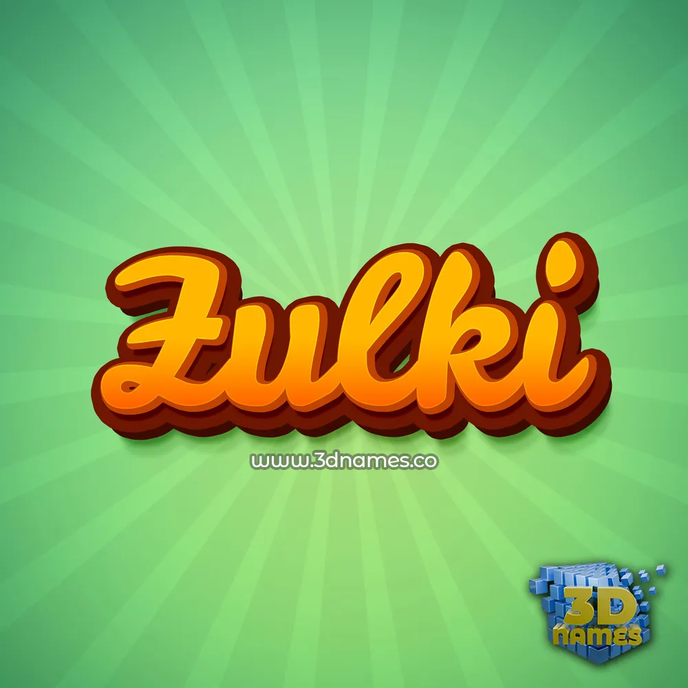 zulki in Green Rays style - 3D name wallpaper
