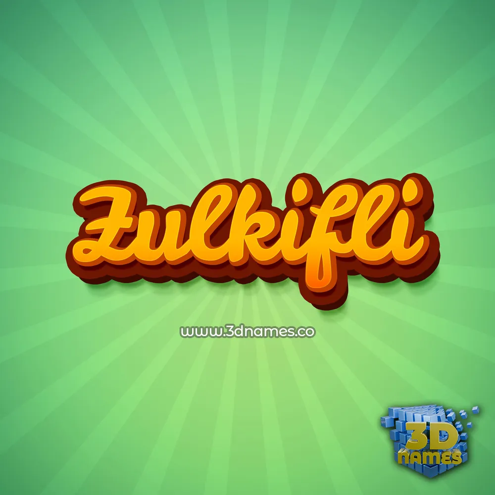 zulkifli in Green Rays style - 3D name wallpaper