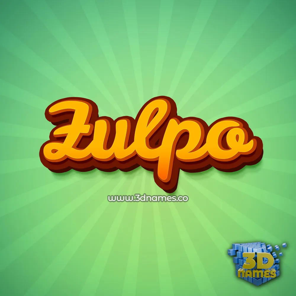 zulpo in Green Rays style - 3D name wallpaper