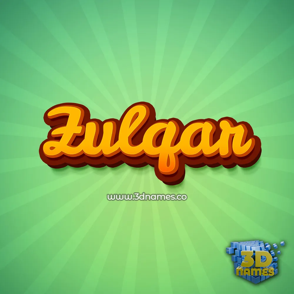 zulqar in Green Rays style - 3D name wallpaper