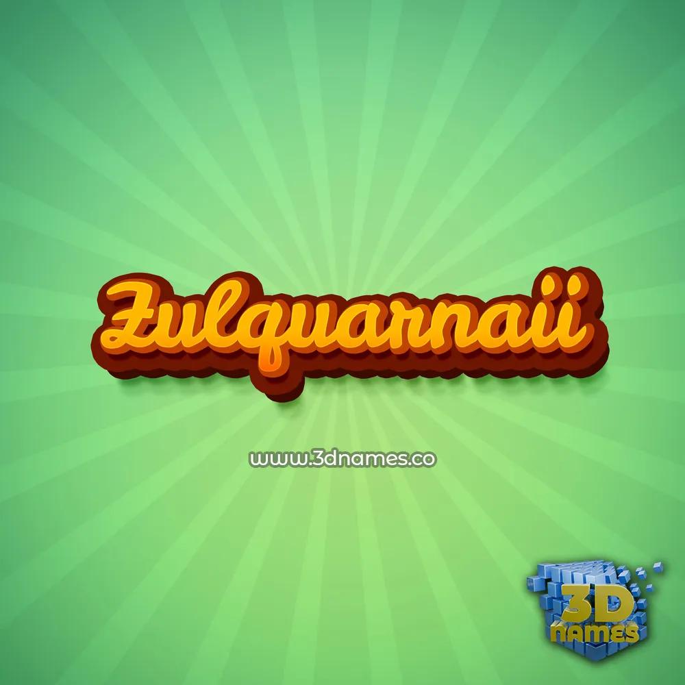 zulquarnaii in Green Rays style - 3D name wallpaper