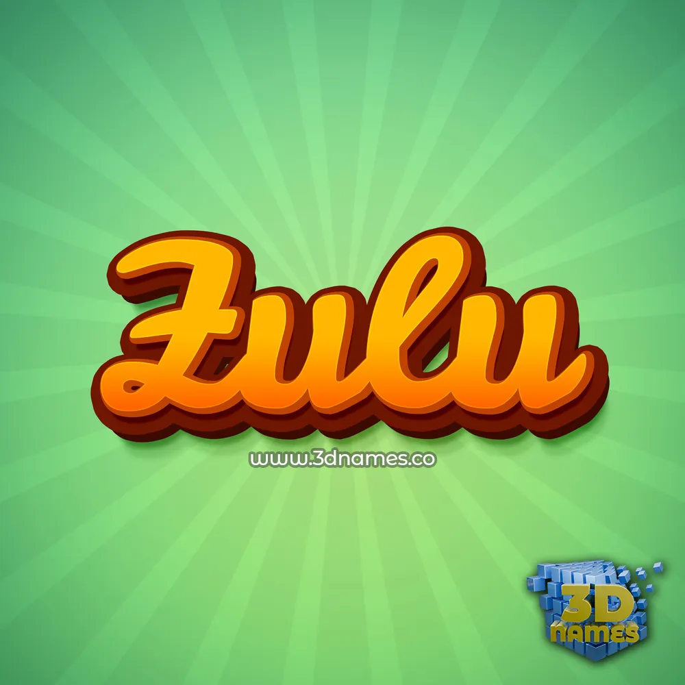 zulu in Green Rays style - 3D name wallpaper