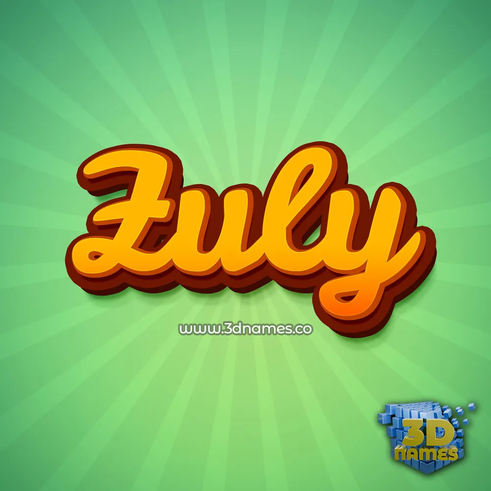 zuly in Green Rays style - 3D name wallpaper