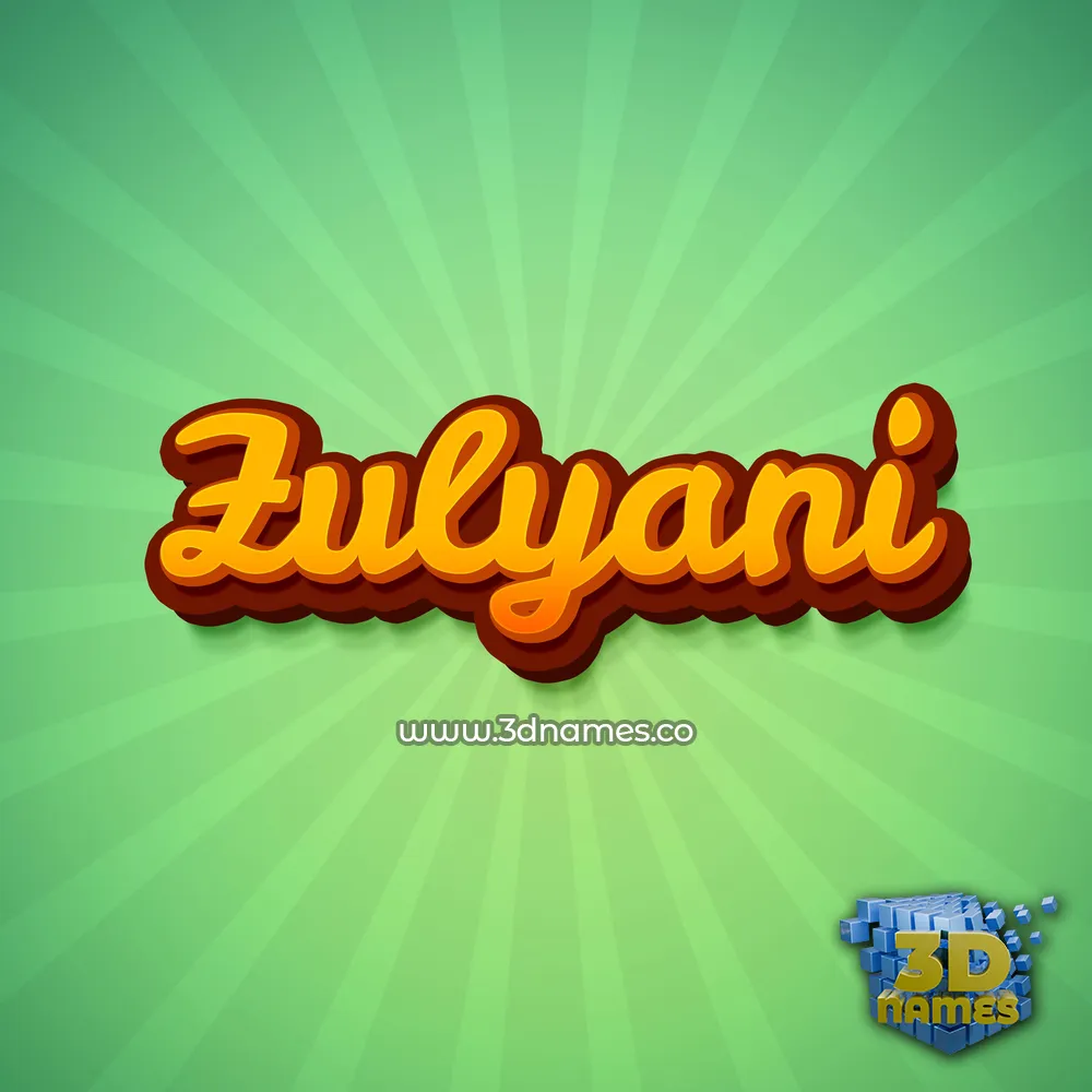 zulyani in Green Rays style - 3D name wallpaper