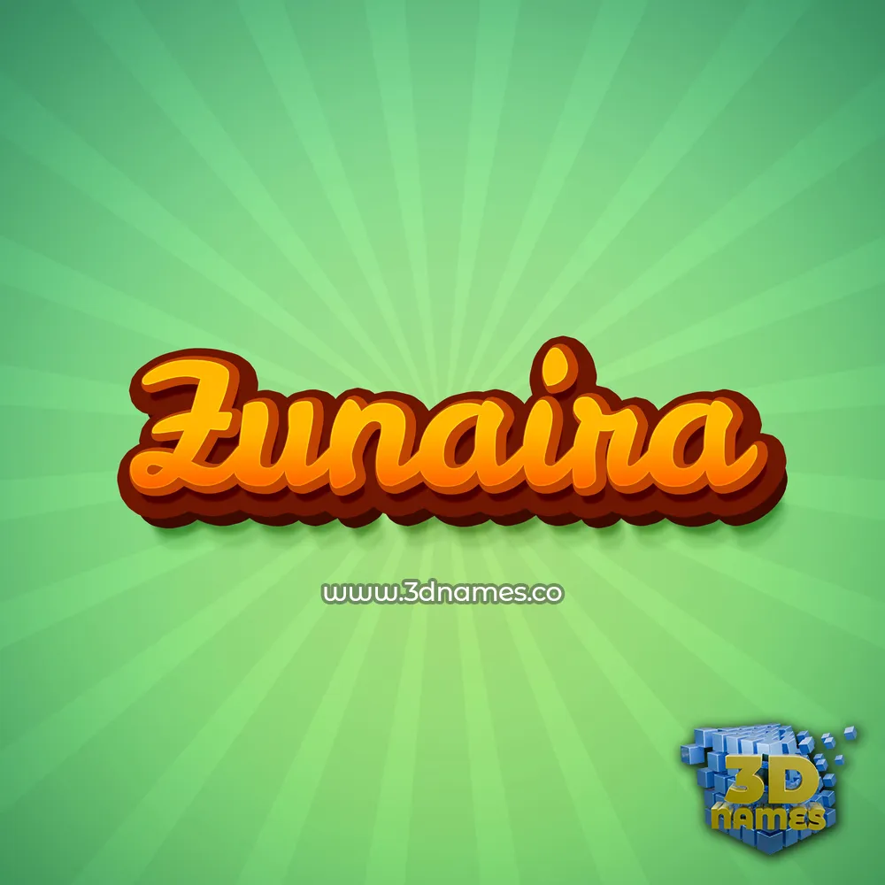 zunaira in Green Rays style - 3D name wallpaper