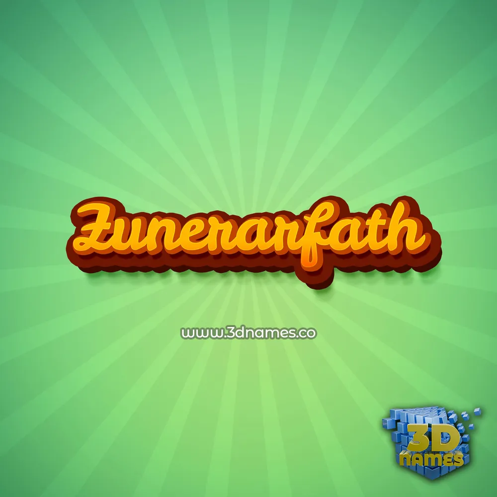 zunerarfath in Green Rays style - 3D name wallpaper
