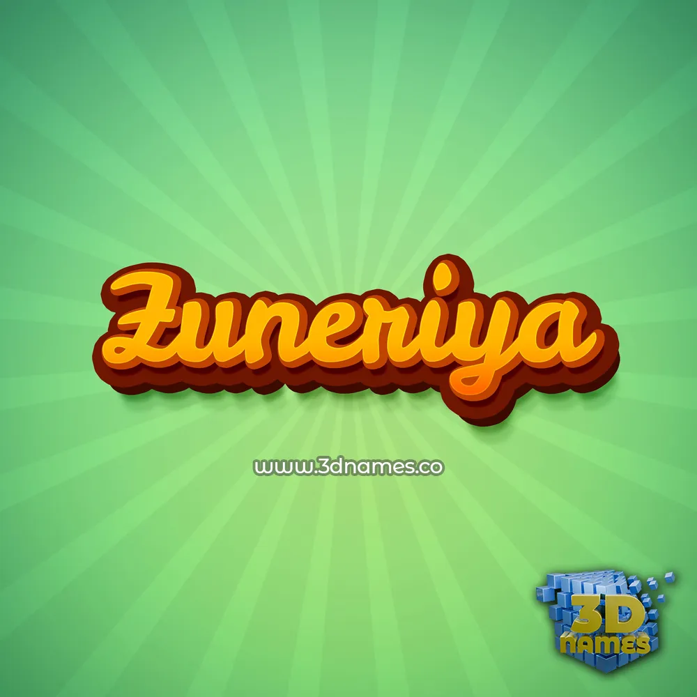 zuneriya in Green Rays style - 3D name wallpaper