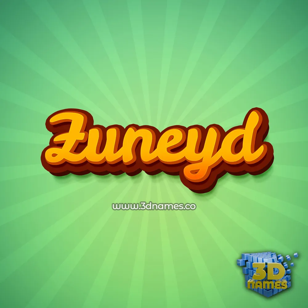 zuneyd in Green Rays style - 3D name wallpaper