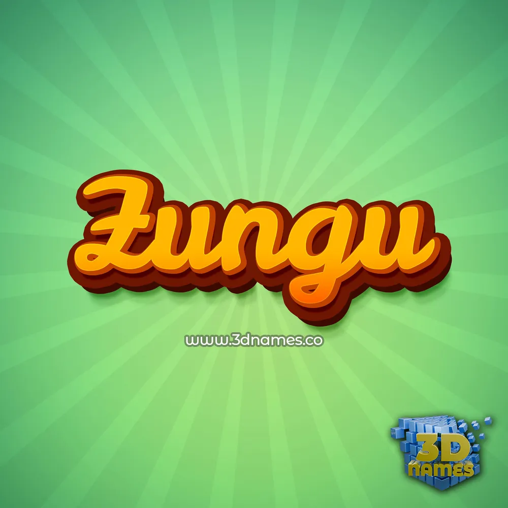 zungu in Green Rays style - 3D name wallpaper