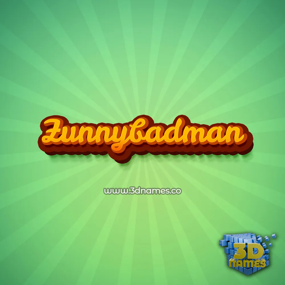 zunnybadman in Green Rays style - 3D name wallpaper