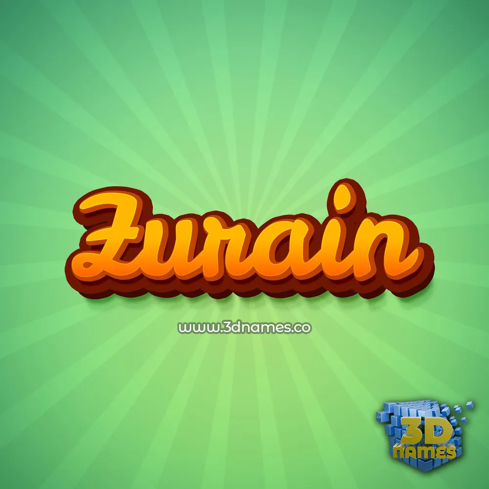 zurain in Green Rays style - 3D name wallpaper