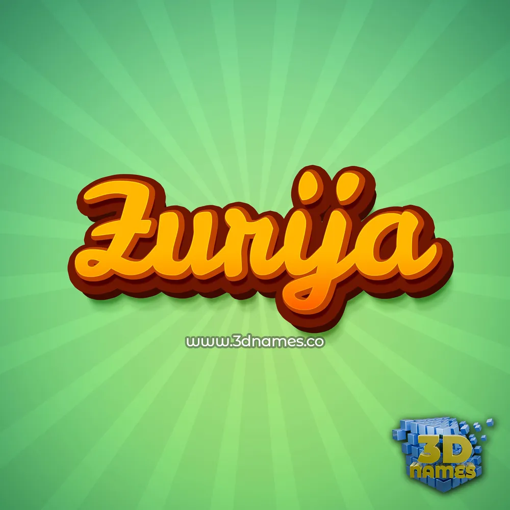 zurija in Green Rays style - 3D name wallpaper