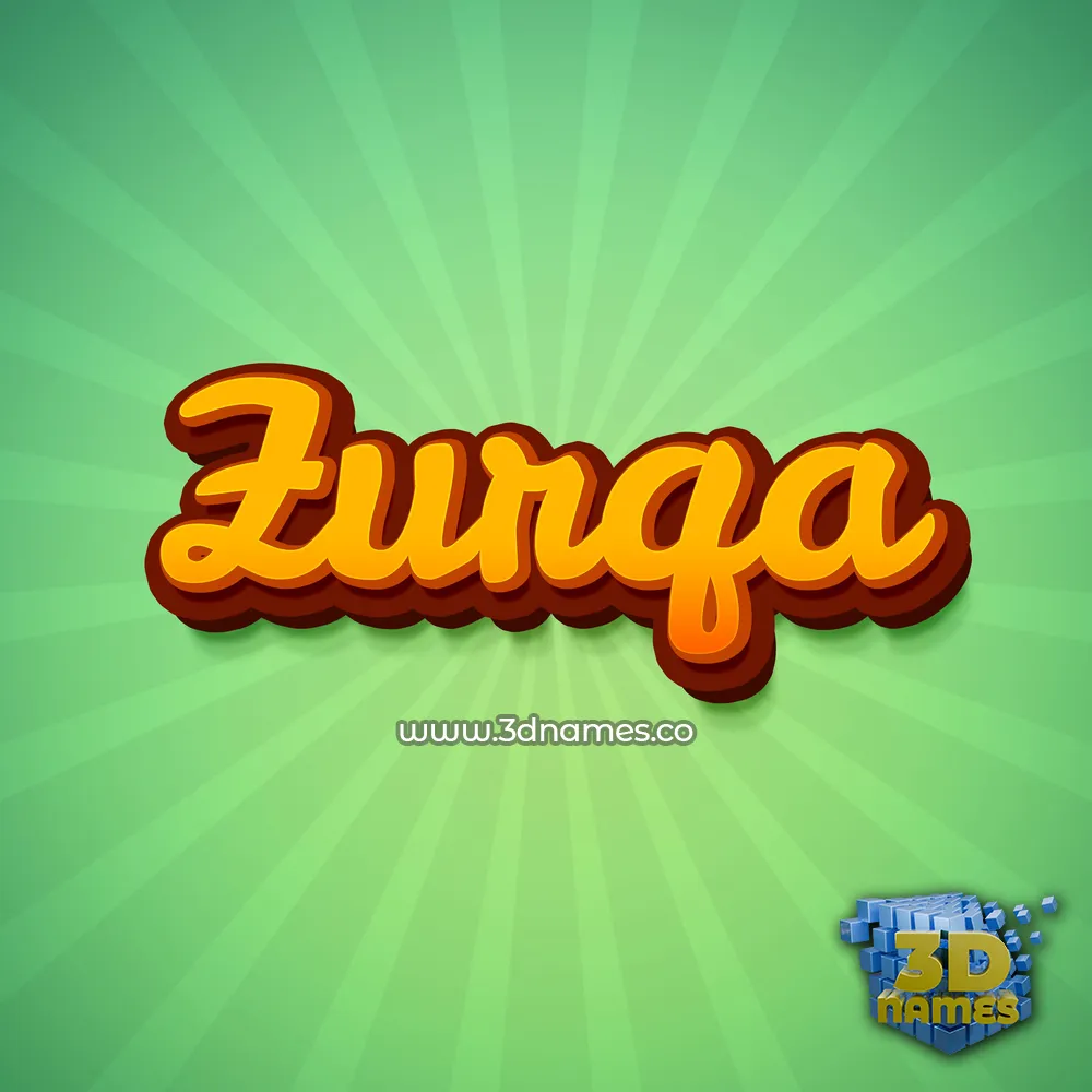zurqa in Green Rays style - 3D name wallpaper