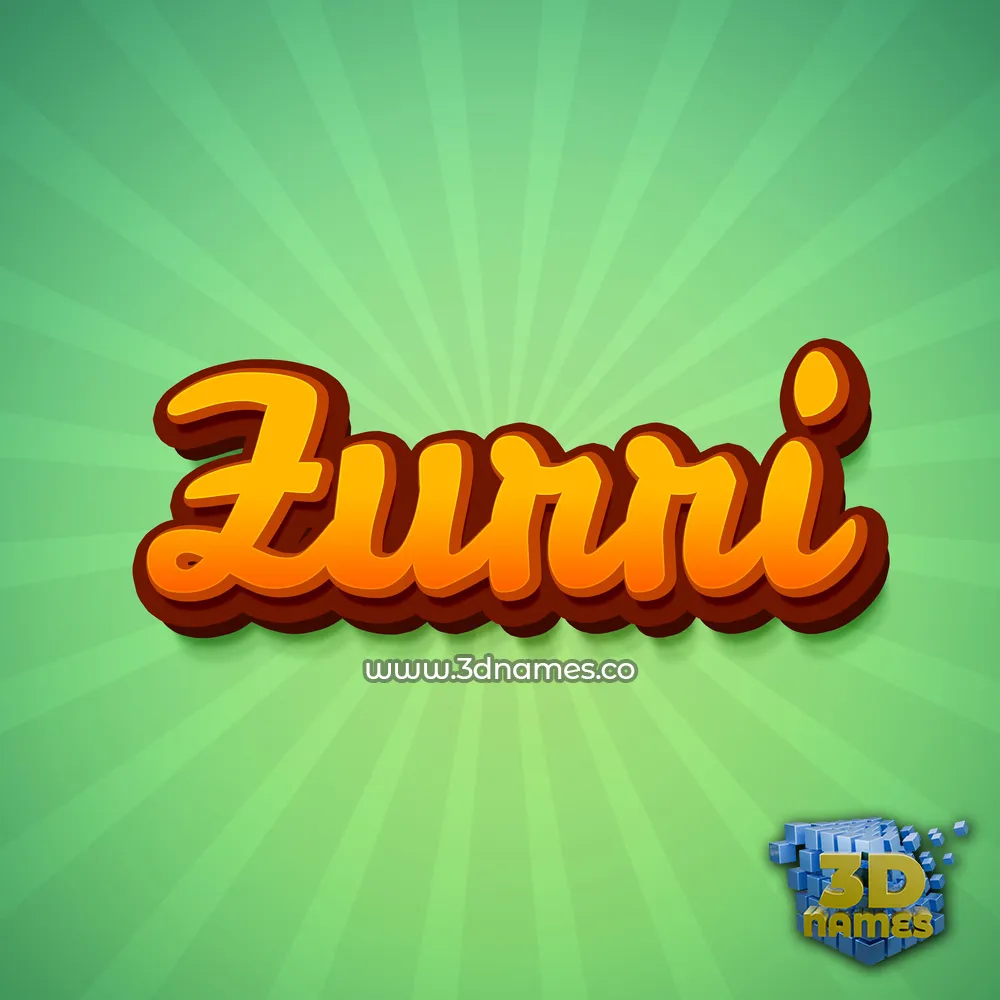 zurri in Green Rays style - 3D name wallpaper