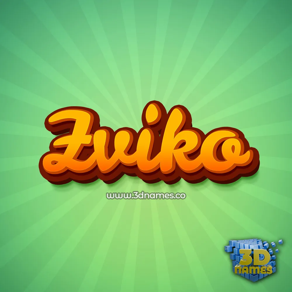 zviko in Green Rays style - 3D name wallpaper