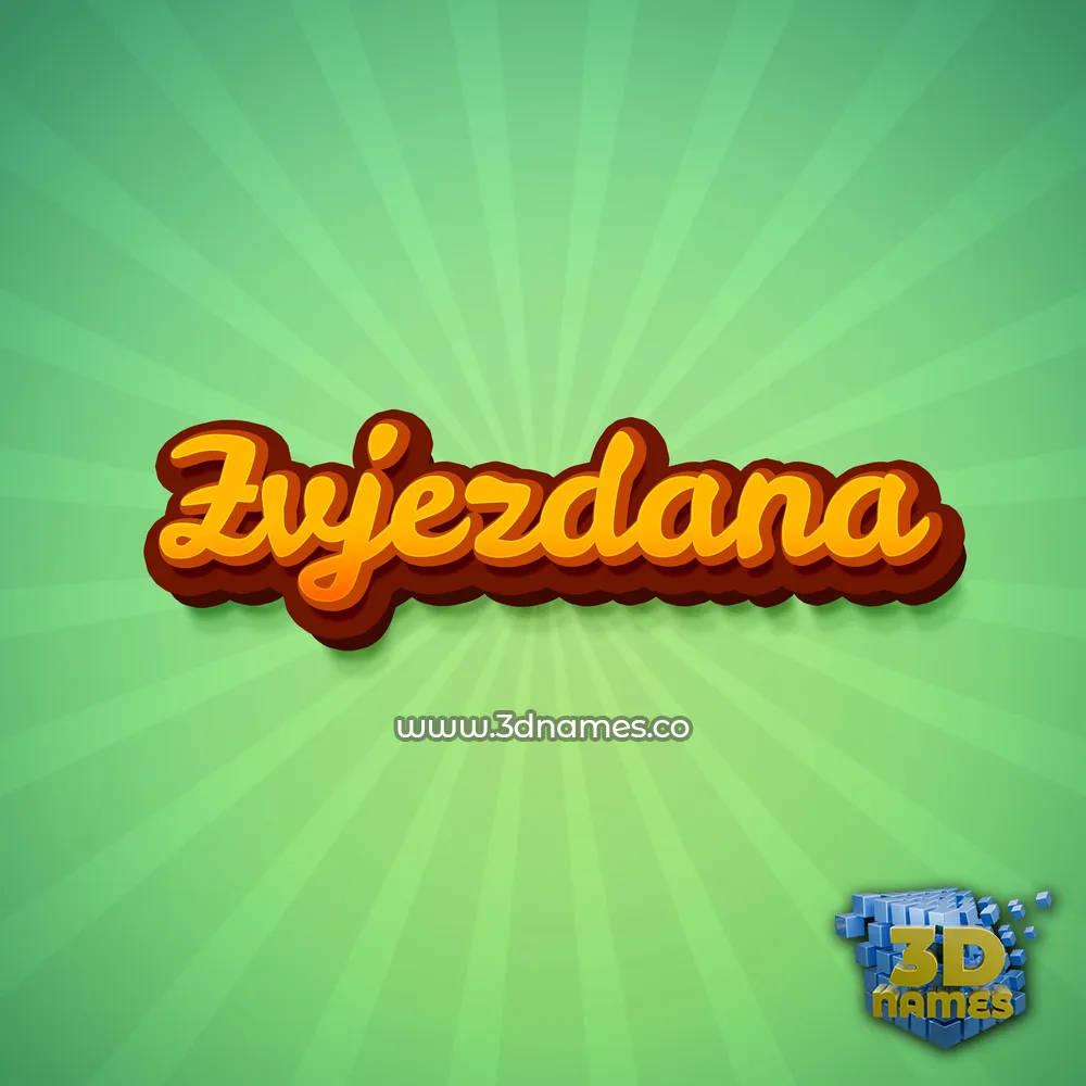 zvjezdana in Green Rays style - 3D name wallpaper