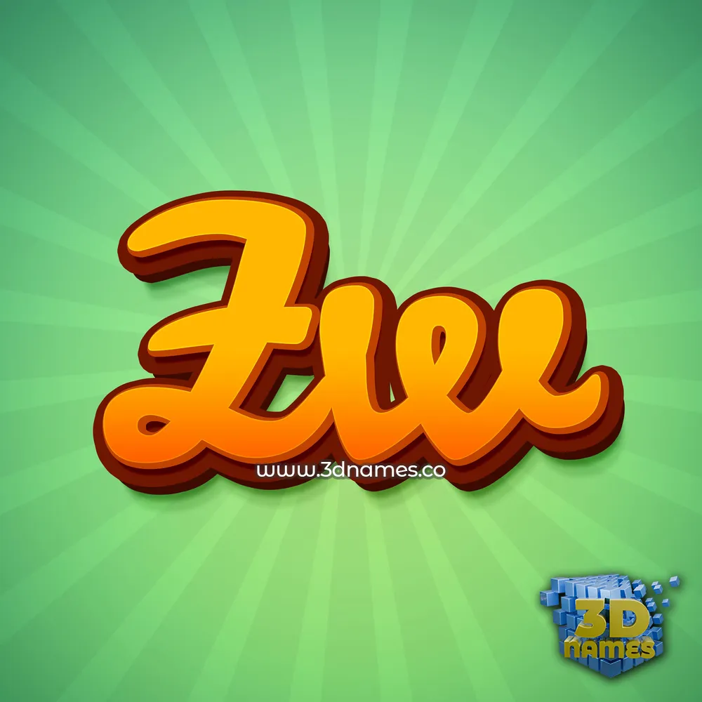 zw in Green Rays style - 3D name wallpaper