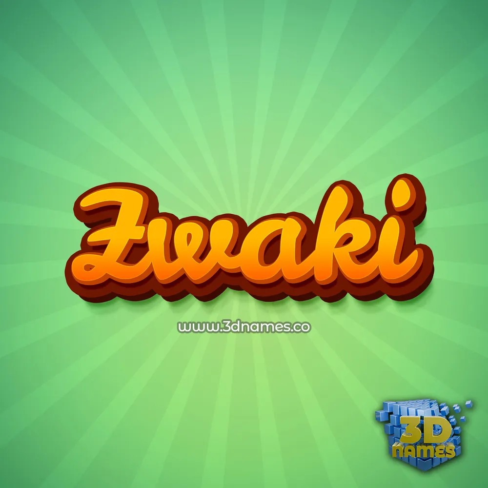 zwaki in Green Rays style - 3D name wallpaper