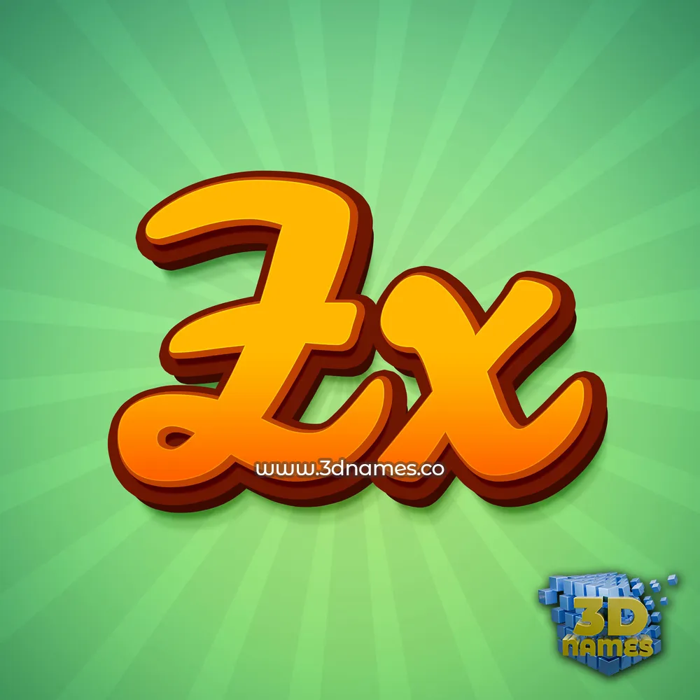 zx in Green Rays style - 3D name wallpaper
