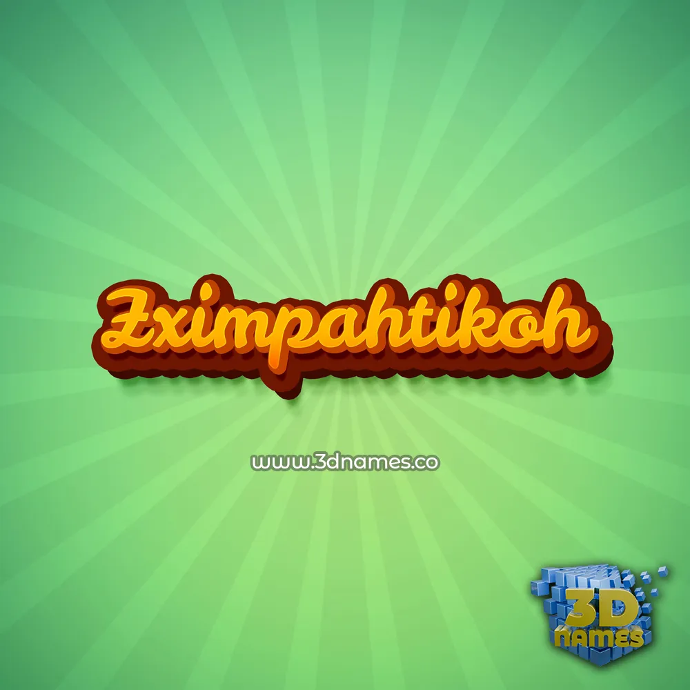 zximpahtikoh in Green Rays style - 3D name wallpaper