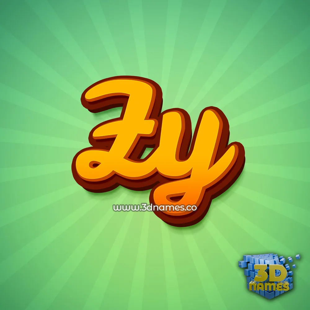 zy in Green Rays style - 3D name wallpaper