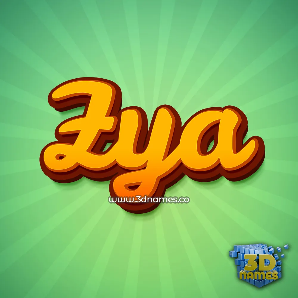 zya in Green Rays style - 3D name wallpaper