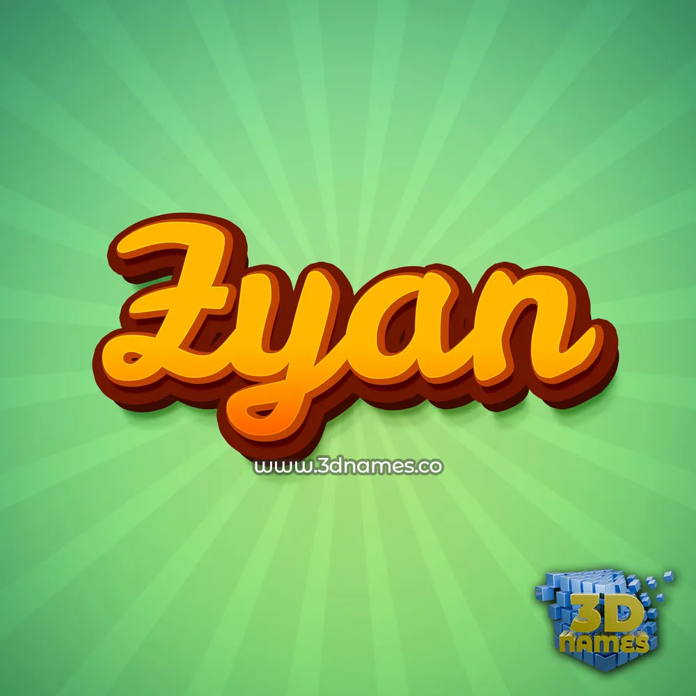 zyan in Green Rays style - 3D name wallpaper
