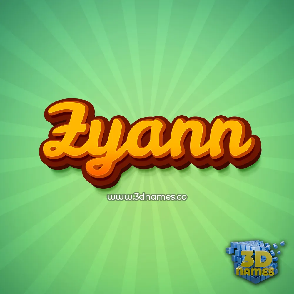 zyann in Green Rays style - 3D name wallpaper