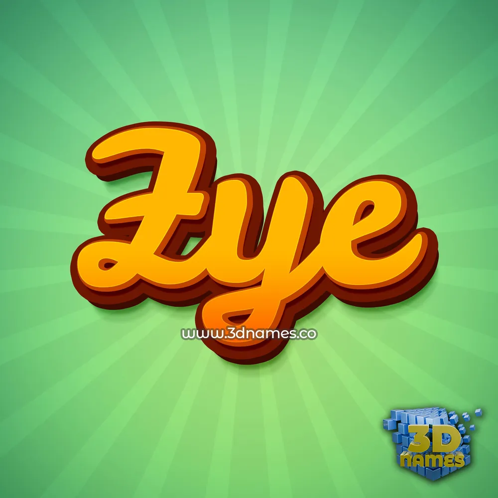 zye in Green Rays style - 3D name wallpaper