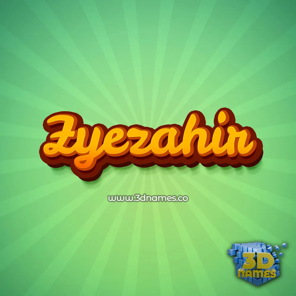 zyezahir in Green Rays style - 3D name wallpaper