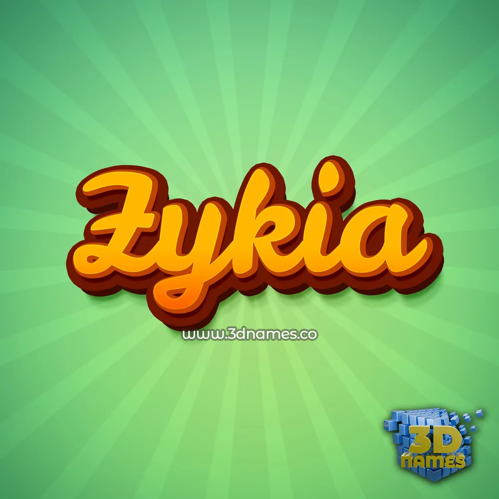 zykia in Green Rays style - 3D name wallpaper
