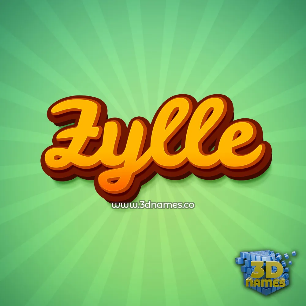 zylle in Green Rays style - 3D name wallpaper