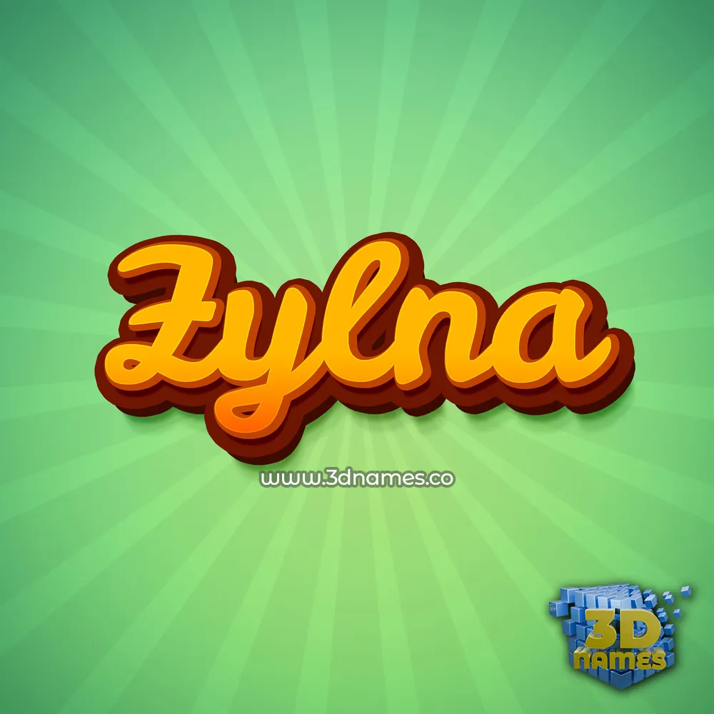 zylna in Green Rays style - 3D name wallpaper