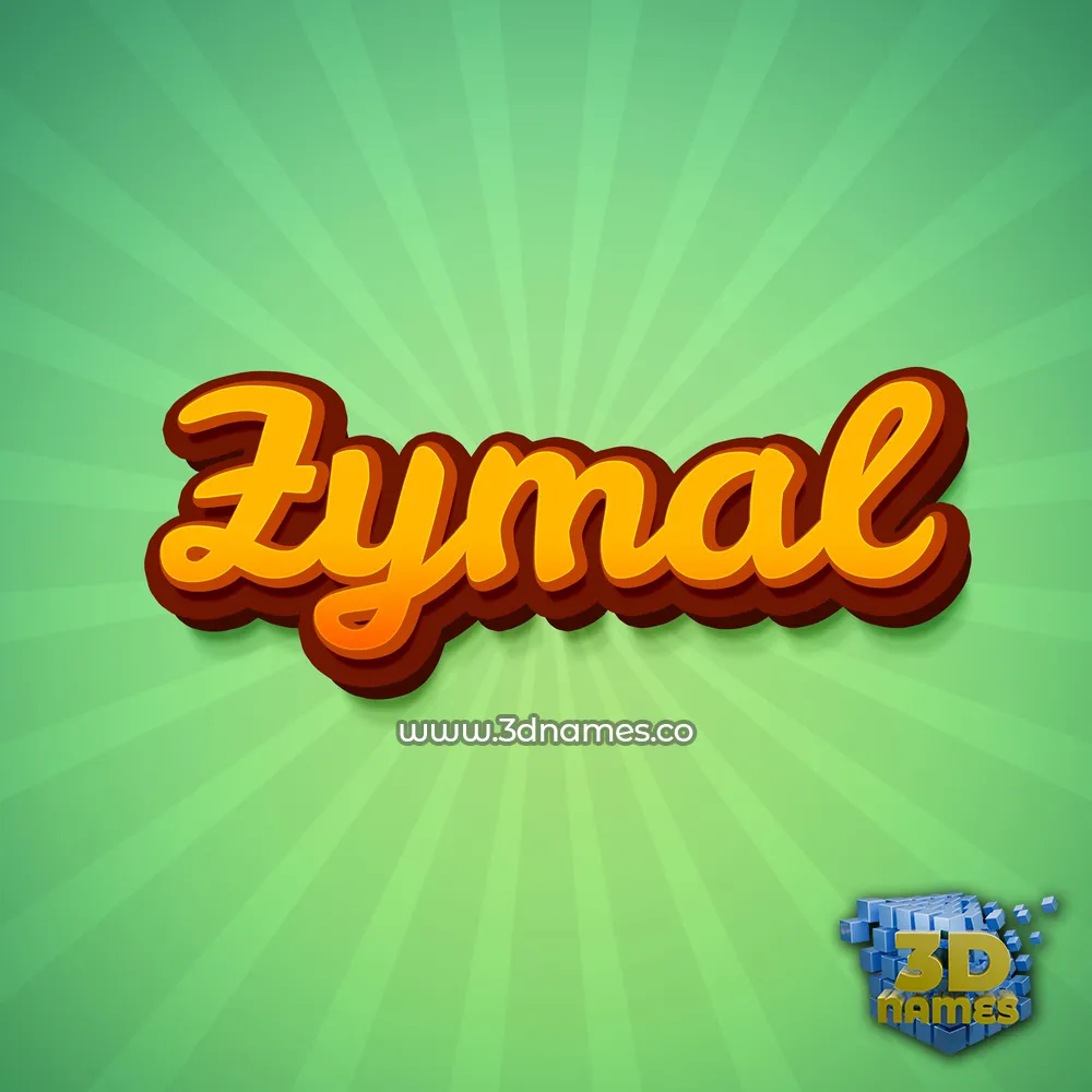 zymal in Green Rays style - 3D name wallpaper