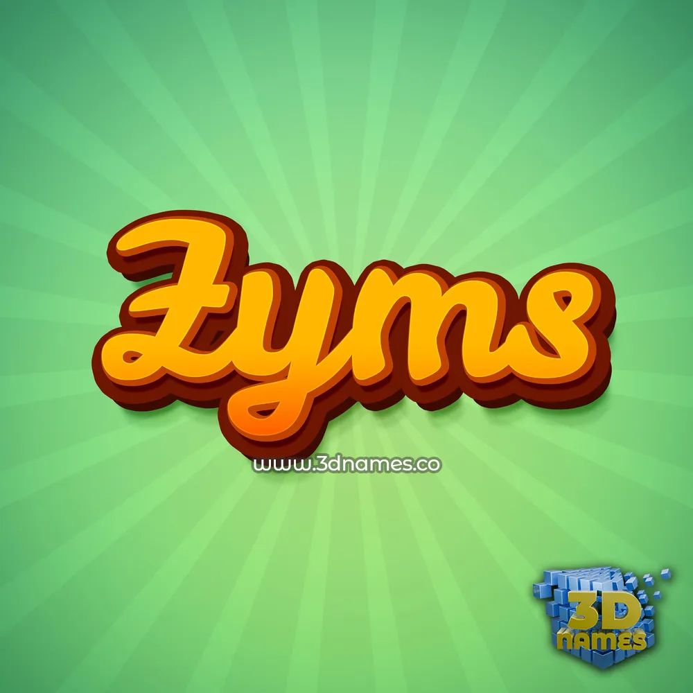 zyms in Green Rays style - 3D name wallpaper