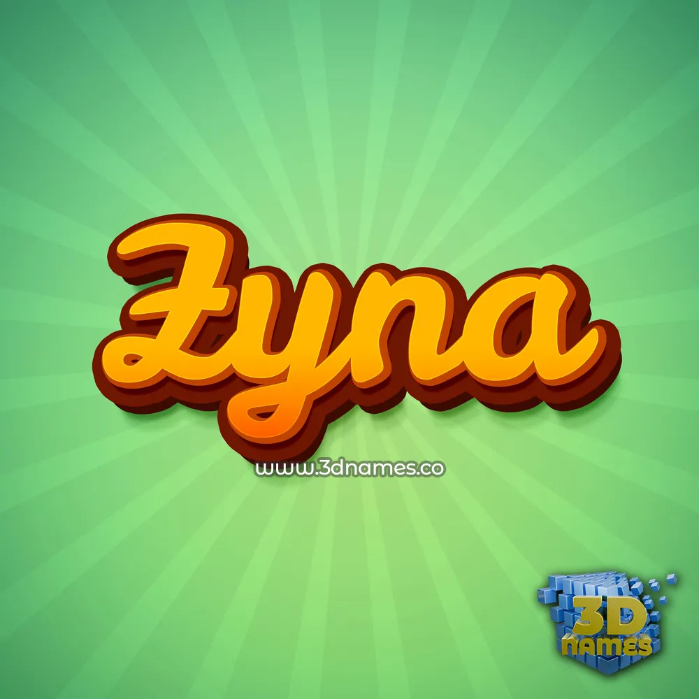 zyna in Green Rays style - 3D name wallpaper