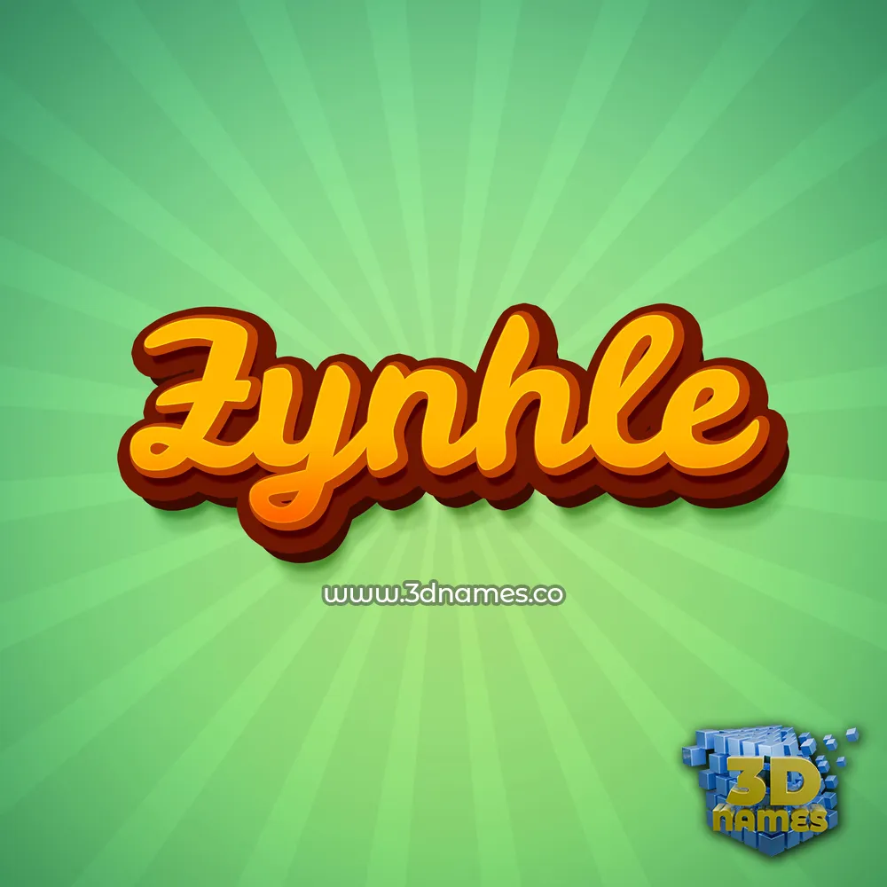 zynhle in Green Rays style - 3D name wallpaper