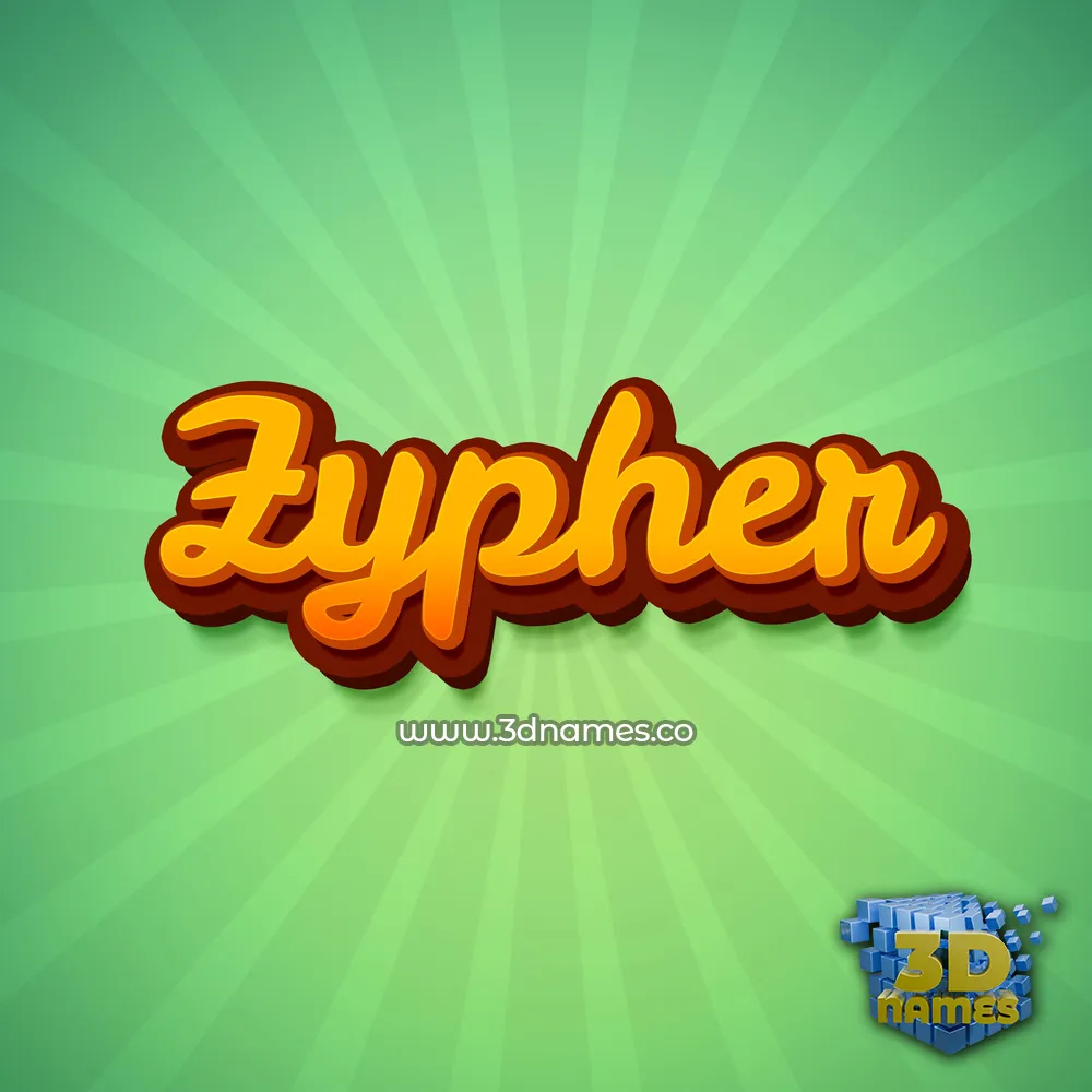 zypher in Green Rays style - 3D name wallpaper