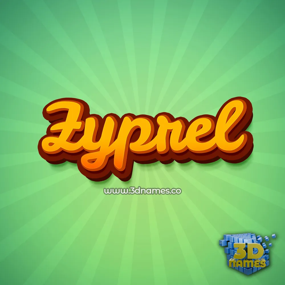 zyprel in Green Rays style - 3D name wallpaper