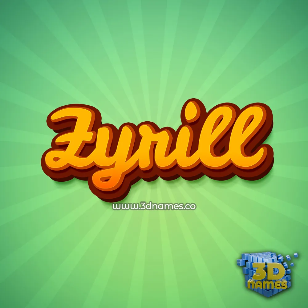 zyrill in Green Rays style - 3D name wallpaper
